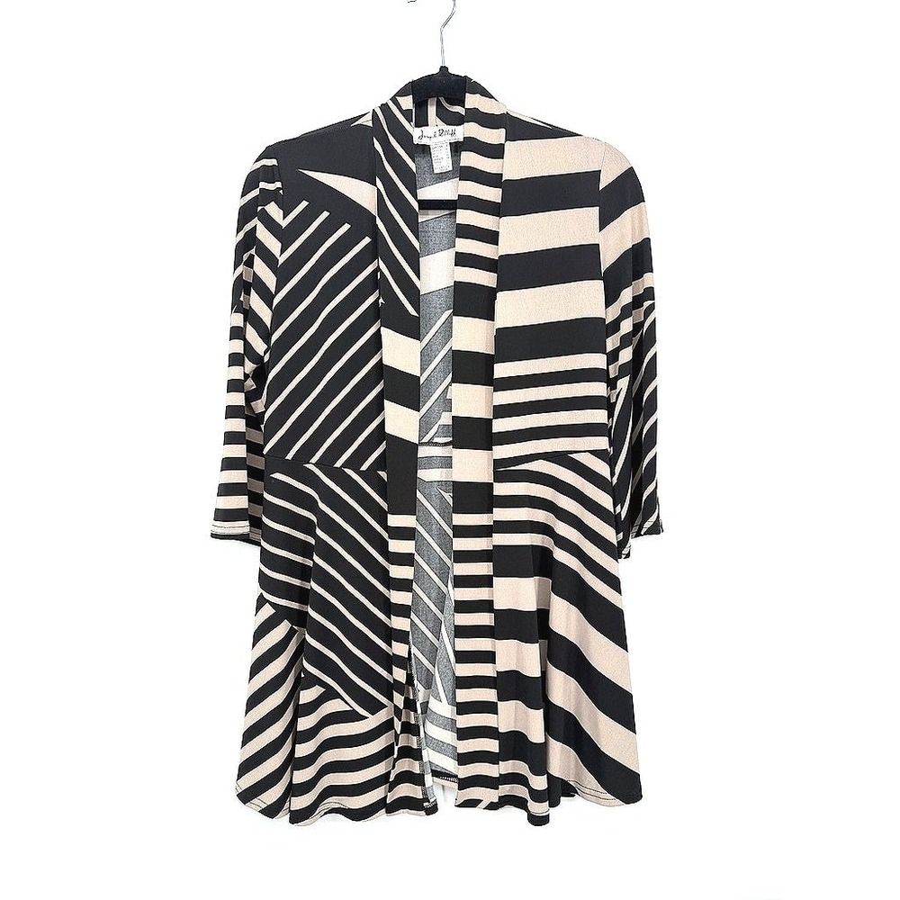 Joseph Ribkoff Cardigan Jacket Geometric Striped Open Front Career Casual Size 8